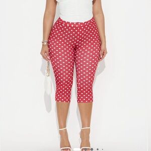 Red and White Polka Dot Capris